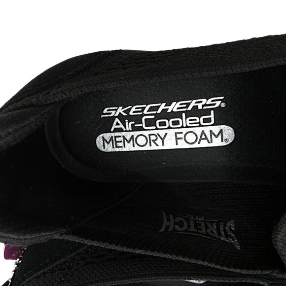 NWT Skechers Stretch Fit Black Sneakers Air-Cooled Memory Foam Womens 8.5 - Picture 10 of 14